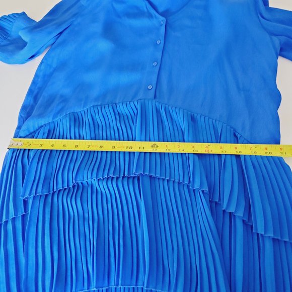 Zara Blue Pleated Mini Dress - Picture 9 of 11